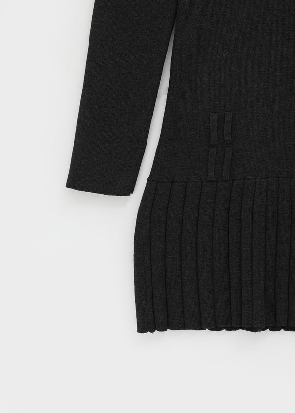 Jetf Pleated Knit Mini Dress (Belt Set)