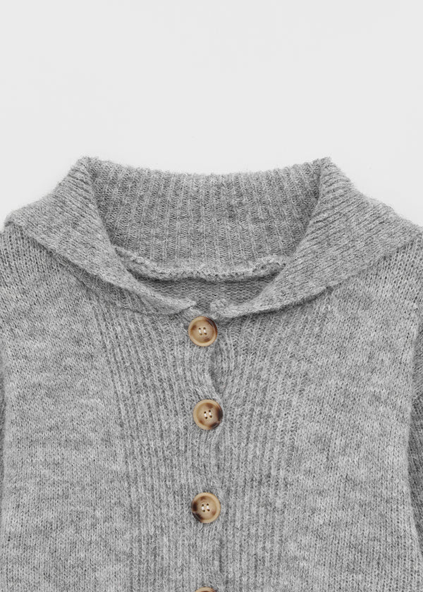 Pushu Cable Button Knit Mini Dress (Belt Set)