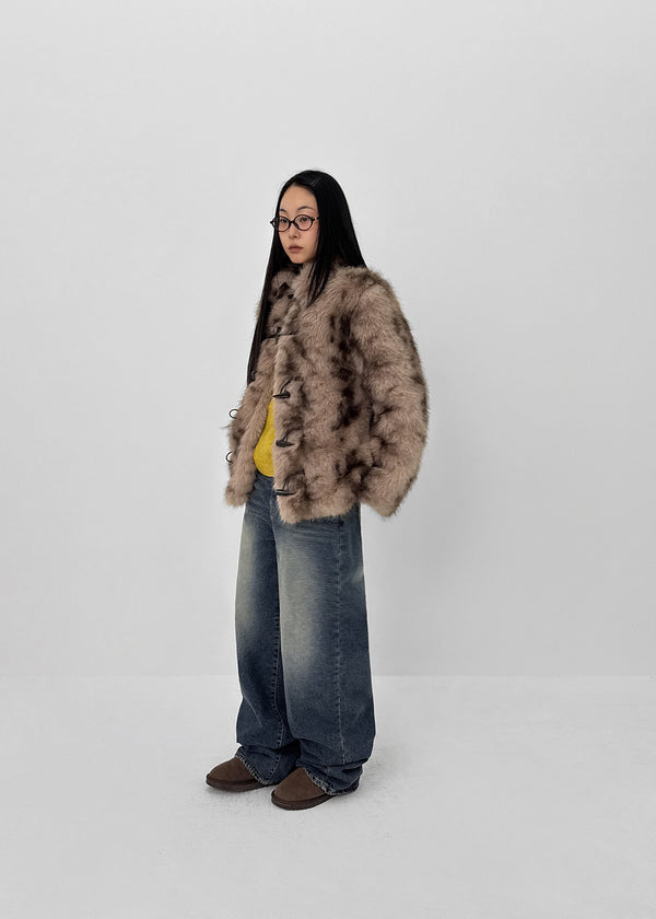 Puko Fleece Washed Wide Denim Pants