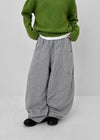 (UNISEX) Wicket Cut Balloon Fleece Wide Banding Pants