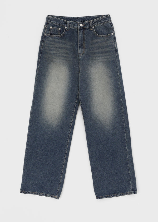 Puko Fleece Washed Wide Denim Pants
