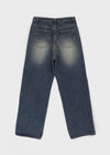 Puko Fleece Washed Wide Denim Pants