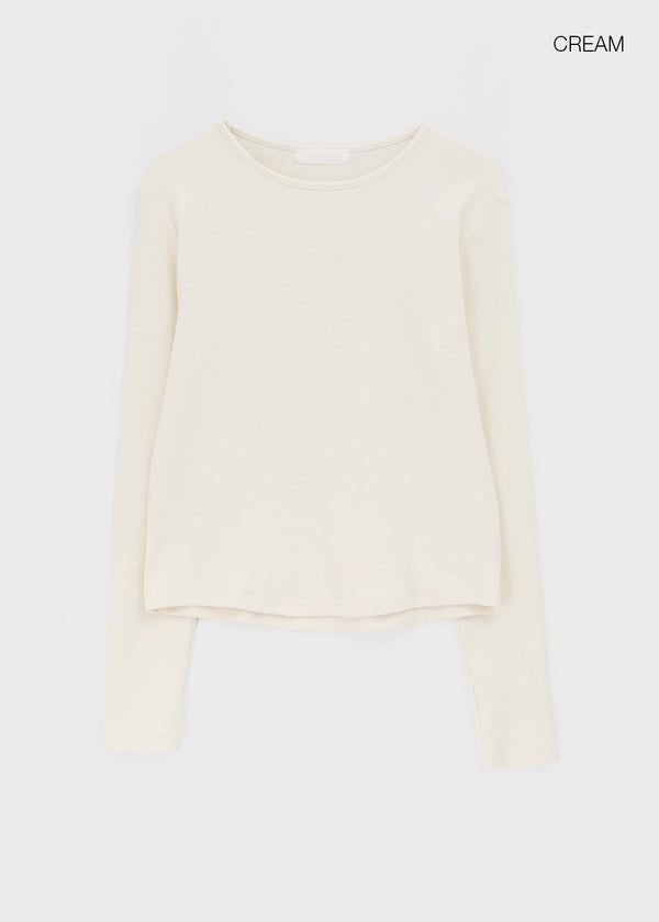 Comel Fleece Basic Round Long-sleeved T-shirt