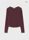 Comel Fleece Basic Round Long-sleeved T-shirt