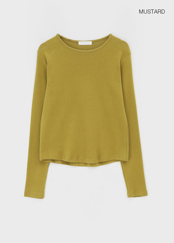 Comel Fleece Basic Round Long-sleeved T-shirt