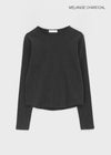 Comel Fleece Basic Round Long-sleeved T-shirt