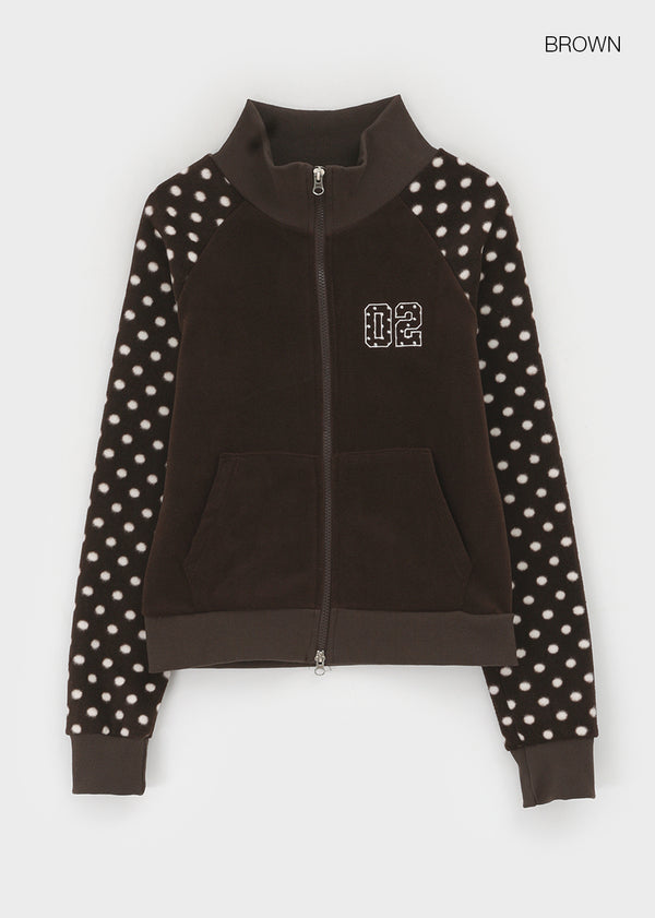 Sove Dot Numbering Fleece Zip-up (Set Available)