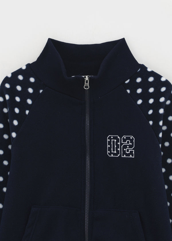Sove Dot Numbering Fleece Zip-up (Set Available)