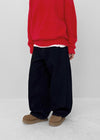 Somal Raised Fleece Wide Denim Pants