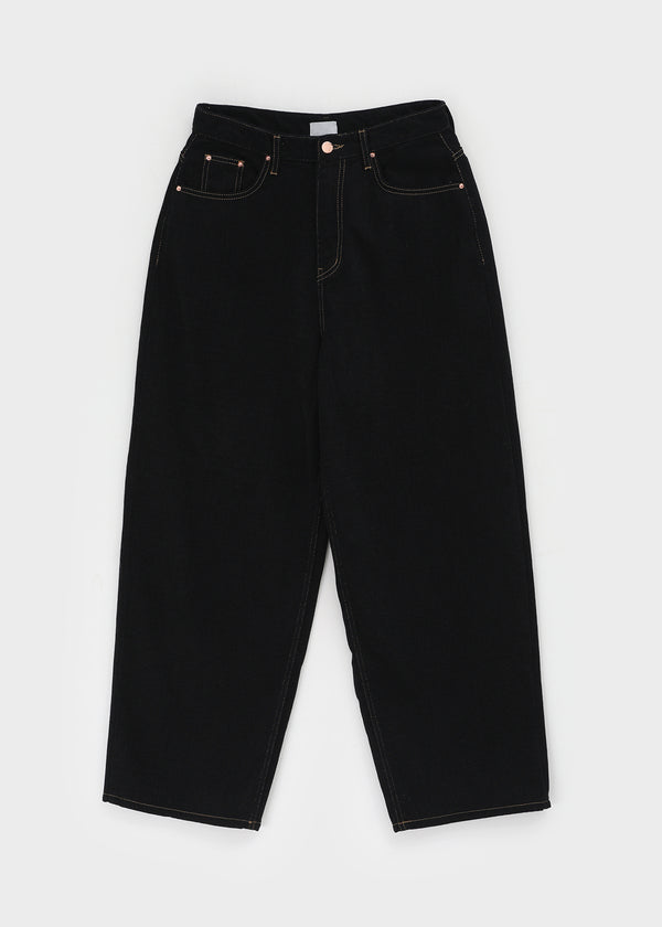 Somal Raised Fleece Wide Denim Pants