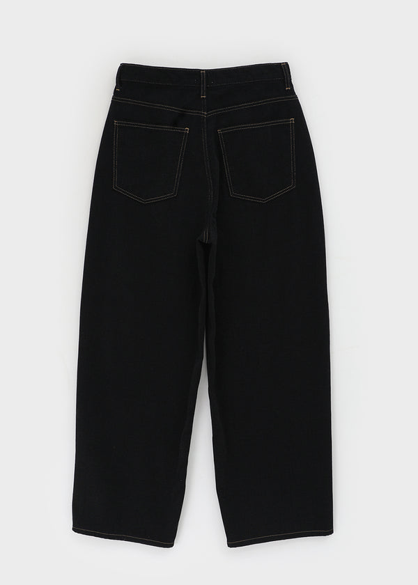 Somal Raised Fleece Wide Denim Pants