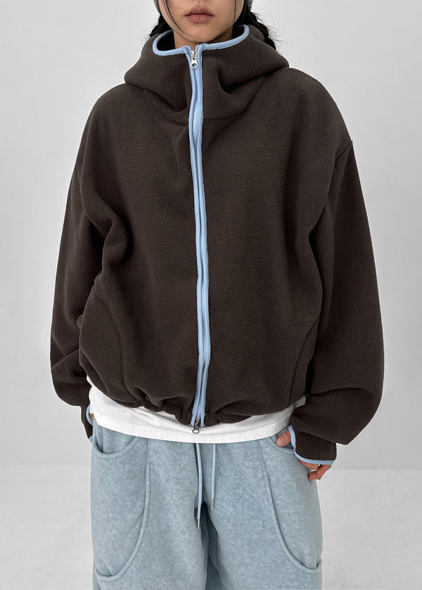 (UNISEX) Meville Warmer Fleece Two-way Hooded Zip-up