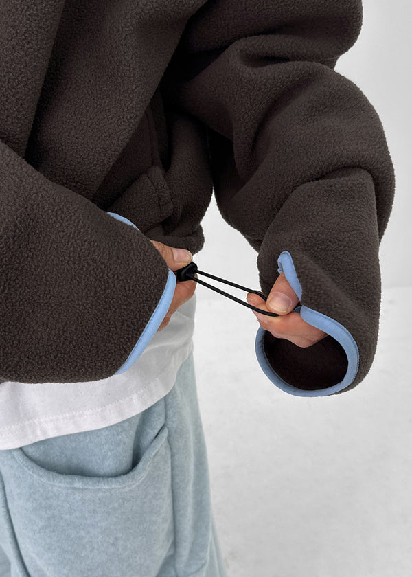 (UNISEX) Meville Warmer Fleece Two-way Hooded Zip-up