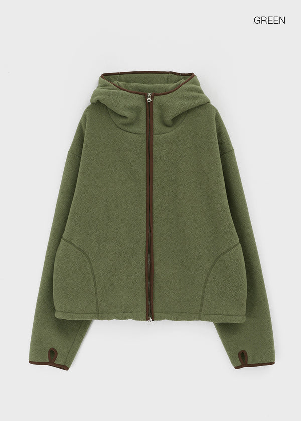 (UNISEX) Meville Warmer Fleece Two-way Hooded Zip-up