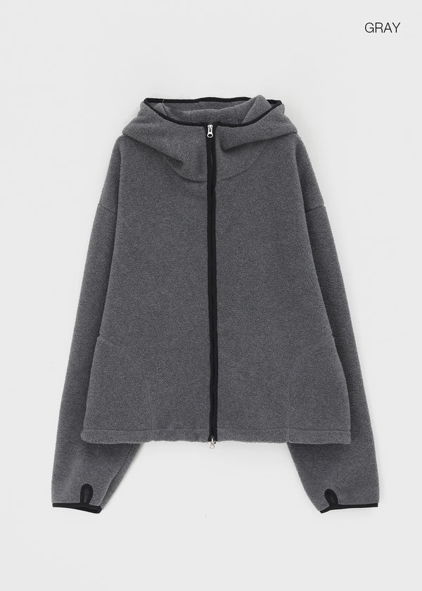 (UNISEX) Meville Warmer Fleece Two-way Hooded Zip-up