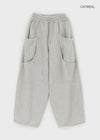 (UNISEX) Wicket Cut Balloon Fleece Wide Banding Pants