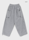 (UNISEX) Wicket Cut Balloon Fleece Wide Banding Pants
