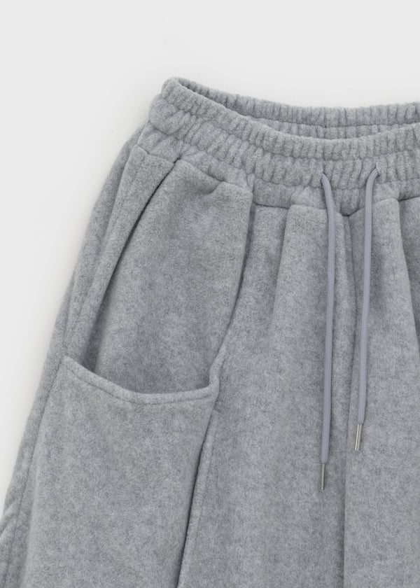 (UNISEX) Wicket Cut Balloon Fleece Wide Banding Pants