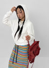 Curie Stripe Fleece Banding Long Skirt