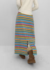 Curie Stripe Fleece Banding Long Skirt