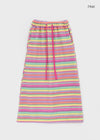 Curie Stripe Fleece Banding Long Skirt