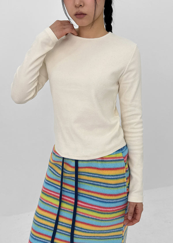 Comel Fleece Basic Round Long-sleeved T-shirt