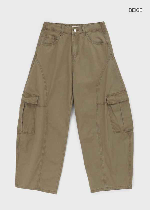 Ningti Curved Back Banding Cargo Pants