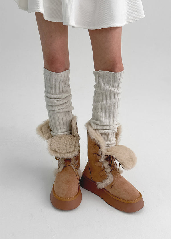 Caman Suede Folding Middle Fur Ugg Boots