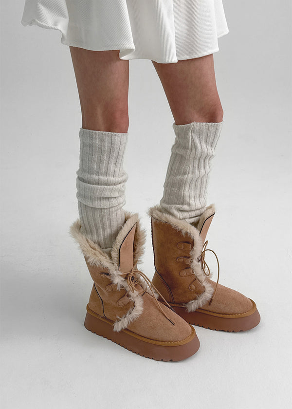 Caman Suede Folding Middle Fur Ugg Boots