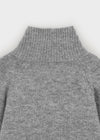 Minoko High-neck Pocket Wool Knit Cardigan
