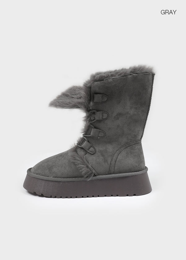 Caman Suede Folding Middle Fur Ugg Boots