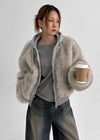 Hazelley Fur Hooded Zip-up