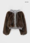 Hazelley Fur Hooded Zip-up