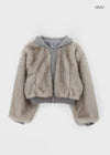 Hazelley Fur Hooded Zip-up