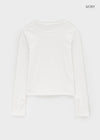 Shedo Fleece Ribbed Button Long Sleeve T-shirt