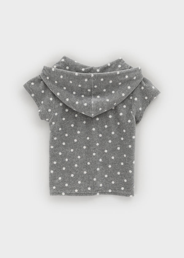 Sendio Dot Veloa Cap Sleeves Short Sleeve Hoodie