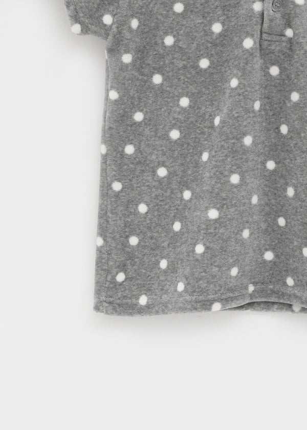 Sendio Dot Veloa Cap Sleeves Short Sleeve Hoodie