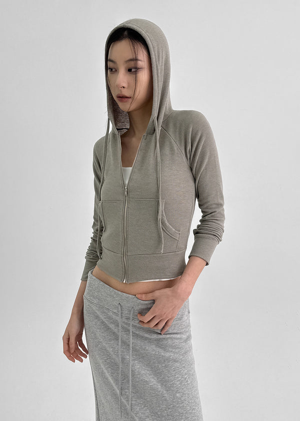 Living Soft Tencel Hooded Zip-up (30% Wool)