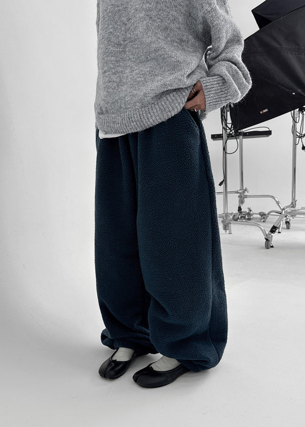 (UNISEX) Pondin Banding Fleece Wide Jogger Pants