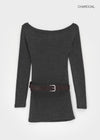 Lukens Boat Neck Mini Dress (Belt Set)
