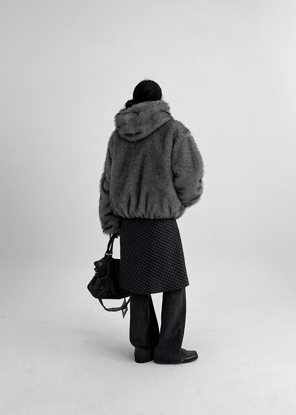 (UNISEX) Revlon Overfit Fur Hooded Jumper