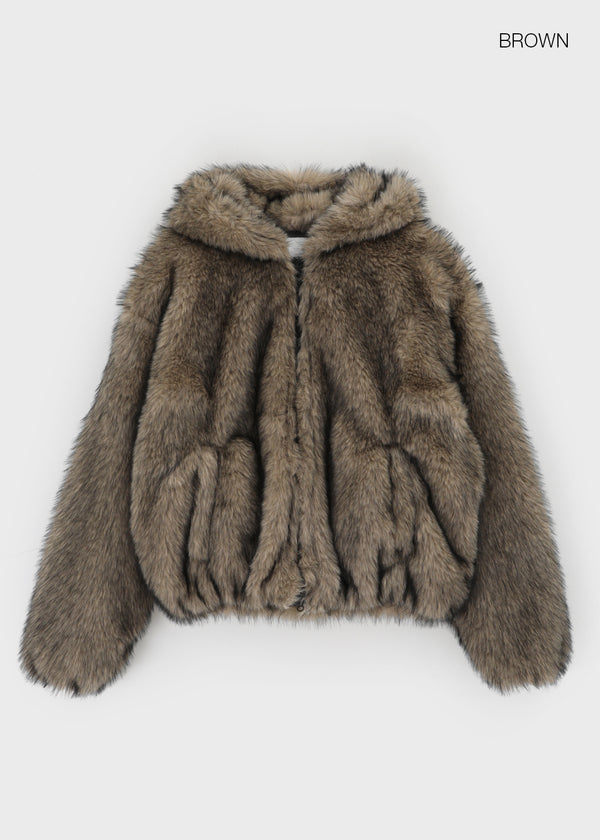 (UNISEX) Revlon Overfit Fur Hooded Jumper