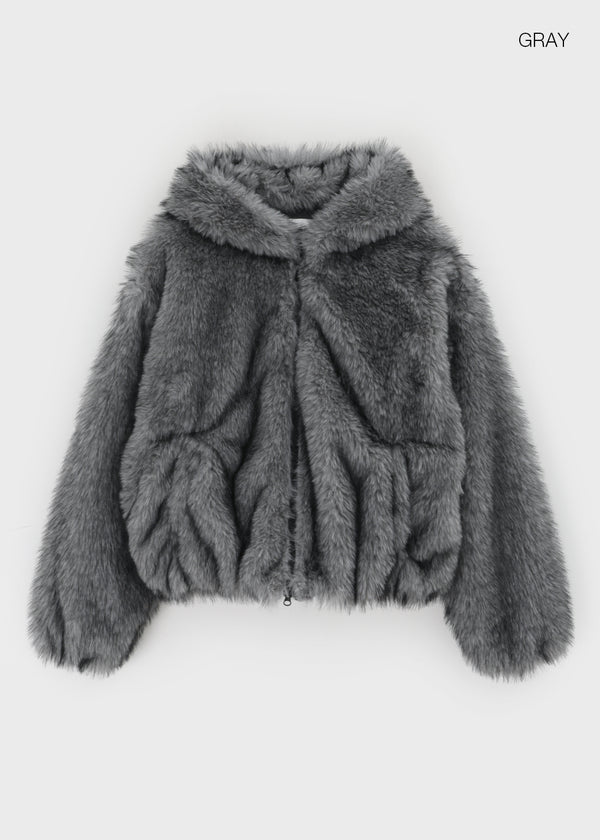 (UNISEX) Revlon Overfit Fur Hooded Jumper