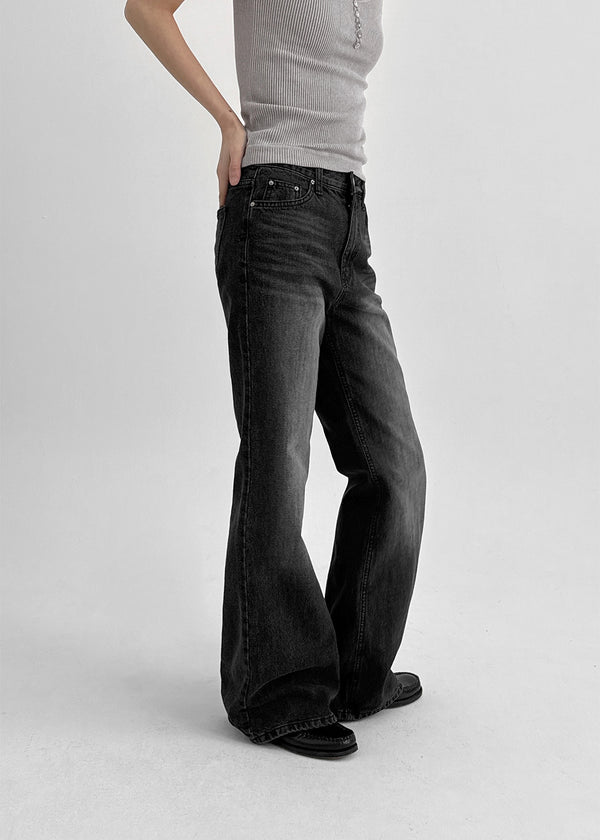 Nokel Fleece Bootcut Wide Denim Pants
