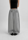 (UNISEX) Nojet Fleece Belt Wide Banding Pants
