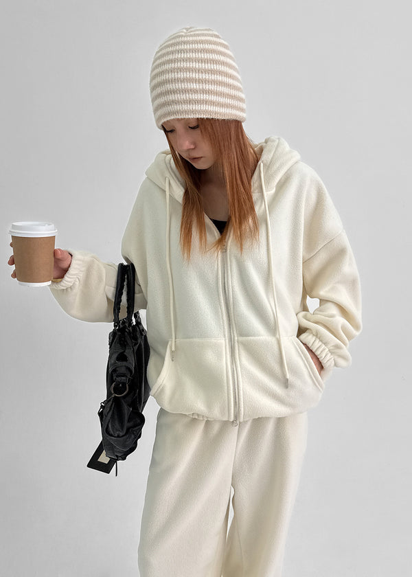 Pomen Set - Fleece Hooded Zip-up, Fleece Banded Jogger Pants