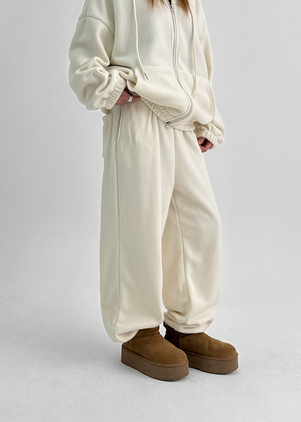 Pomen Set - Fleece Hooded Zip-up, Fleece Banded Jogger Pants