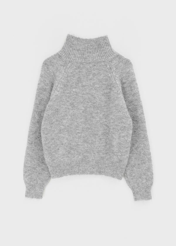 Paruding Button Wool High Neck Knit