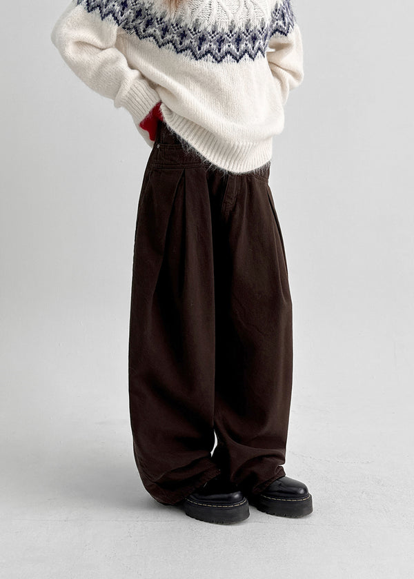 Sochem Fleece Slit Balloon Wide Pants