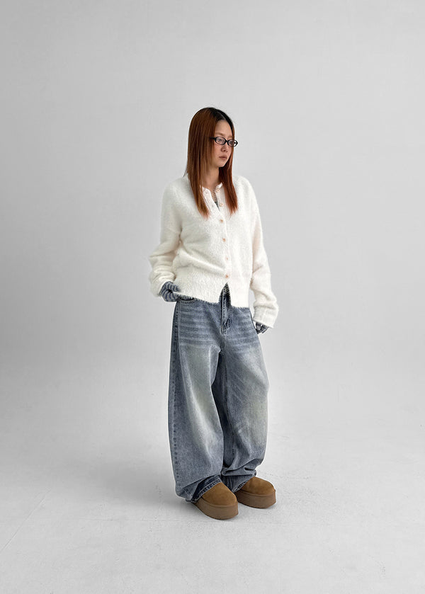 Rotion Fur Knit Cardigan